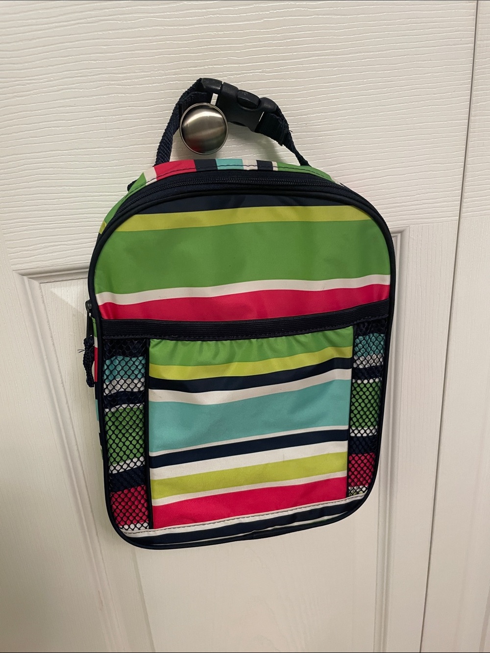 Thirty-one COOL CASE Thermal Soft Sided Lunch Bag Tote PREPPY POP Striped Print